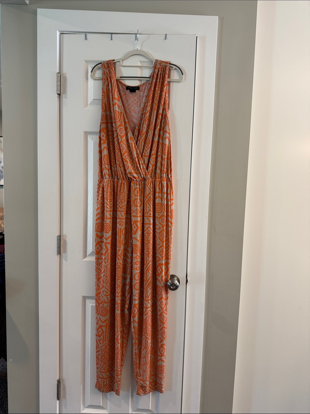 Fashion to Figure Orange Geometric Full-Length Jumpsuit